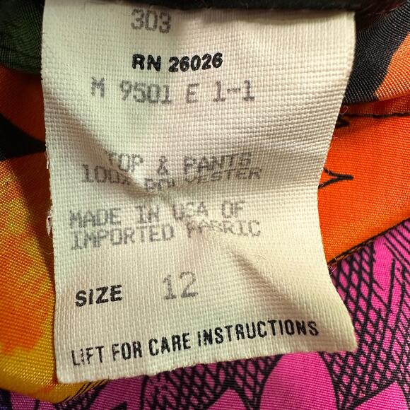 Vintage 1980’s Abstract Floral Pullover Blouse Top - Picture 6 of 8